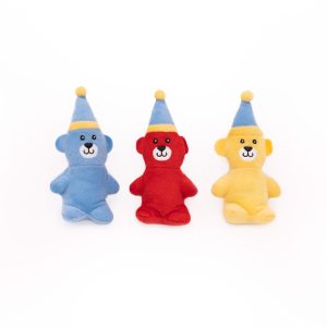 ZippyPaws Miniz 3-Pack – Birthday Bears Assortment